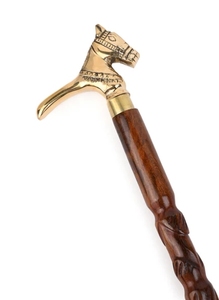 Bastón de madera de sheesham con mango de cabeza de caballo de latón, hecho a mano, estilo antiguo, bastón coleccionable para personas mayores - Product Image 5