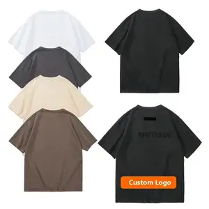 Benutzer definierter Siebdruck 230g Dickes Baumwoll-T-Shirt White Street Style Übergroße schwere T-Shirts Plus Size Fitted Herren-T-Shirts