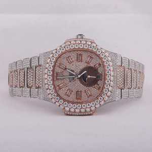 Exquisita colección de joyería fina para hombres Baguette Moissanite Diamond Relojes para cada ocasión - Product Image 1