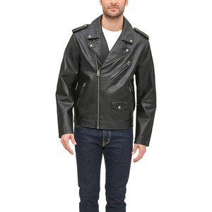 Blouson aviateur en cuir véritable pour homme, style universitaire oversize, doublé pour l'hiver, coupe droite, style urbain - Product Image 5