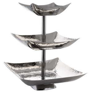 Plateau de service classique artisanal pour mariages, fêtes, anniversaires - Finition argentée, construction en bois et métal, couleur personnalisable - Product Image 1