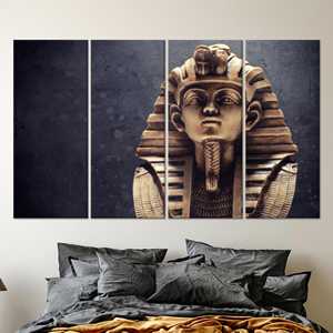 Arte impreso en lienzo: decoración con estatuas del antiguo Egipto, juego de 4 lienzos - Product Image 1
