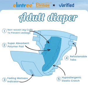 Elintree Vente en gros à prix réduit en vrac Couches jetables pour adultes unisexe ultra épaisses imprimées avec <span class=keywords><strong>protection</strong></span> anti-fuites SAP Japon Tailles M-L-XL-XXL - Product Image 3