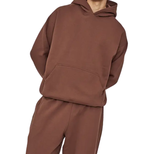 Sweat à capuche marron pull en molleton unisexe avec logo personnalisé capuche en coton épais avec capuche décontracté hiver chaud fournisseur en gros OEM - Product Image 2