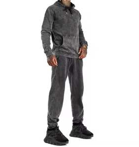 ชุดวอร์มล้างด้วยกรดสำหรับผู้ชายชุดซักหินแฟชั่นปักโลโก้ได้ตามต้องการ - Product Image 5