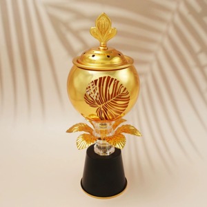 Best-selling Metal Middle Eastern Carbon Incense <b>Burner</b> Exquisite Waistline Decoration Gold <b>Silver</b> Bakhoor Arabic Incense <b>Burner</b> - Product Image 5