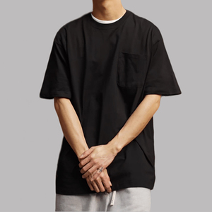 เสื้อยืดคอกลมใส่สบายสำหรับผู้ชายเสื้อยืดผ้าฝ้าย100% 260GSM ออกแบบโลโก้ได้ตามต้องการ - Product Image 3