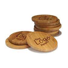 <b>Set</b> <b>of</b> 4/5/<b>6</b> Wholesales Personalized Wood Drinking <b>Mats</b> Smooth Cup <b>Mat</b> <b>Coasters</b> Bulk Custom Round Bamboo <b>Coasters</b> <b>Set</b> Holder - Product Image 3