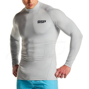 Servicio OEM Calidad Premium Logotipo personalizado Transpirable Color sólido Hombres Rash Guard Poliéster/Spandex Material Uso al aire libre - Product Image 1