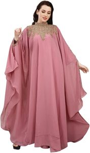 Elegante vestido de baile con cuentas de cristal de longitud completa vestido musulmán Abaya con decoración de patrón de características antiestáticas para damas - Product Image 3