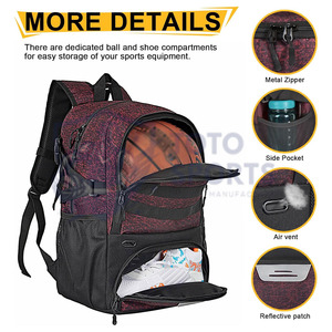 Sac de basketball intérieur/extérieur personnalisé avec logo imprimé, respirant, léger, confortable, meilleur fournisseur, best-seller, prix raisonnable - Product Image 2