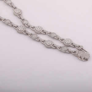 Chaîne de corps à maillons en argent sterling 925 avec boule cubaine Glacé Moissanite Cut Diamond Gold Plating Hip Hop Rappeur Style Body Jewelry - Product Image 4