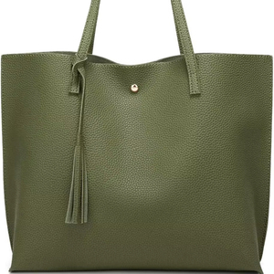 Elegante bolso de hombro de piel sintética hecho en Pakistán espacioso interior con elegante borla juguetona elegante decoración de bordado - Product Image 1