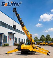 Mini-grue araignée de 10 tonnes, hauteur de levage de 17,5 m, pour l'installation de machines et les travaux de chantier naval, avec moteur essence ou diesel
