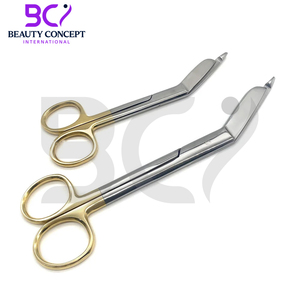 กรรไกรตัดผ้าพันแผลสำหรับการพยาบาลกรรไกรตัดผ้าพันแผลด้ามจับสีทอง - Product Image 4