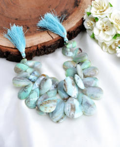 โอปอลเปรูทรงลูกแพร์เจียระไน 32 ชิ้น ธรรมชาติ สำหรับทำเครื่องประดับอัญมณี - Product Image 2