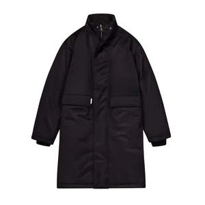 เสื้อแจ็กเก็ตพาร์กามีฮู้ดสีดำแนวยาวมีฉนวนกันความร้อนบุด้านหน้ามีซิปและลุคสตรีท - Product Image 6