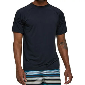 Alta calidad de manga corta hombres natación surf Rash Guard negro blanco compresión Tops ventas al por mayor hombres camiseta MMA Rashguard - Product Image 3