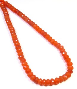 Cuentas Redondas Facetadas de Cornalina Naranja de 7-7.5mm, Naturales, Hilo de 13 Pulgadas, Grado Superior, 120 Quilates para la Fabricación de Joyas - Product Image 5