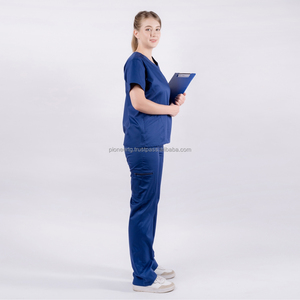 ชุดโรงพยาบาลคุณภาพสูงขัดทางการแพทย์จากเวียดนามสแปนเด็กซ์ยืดชุดพยาบาลขัดเครื่องแบบขายส่ง - Product Image 3