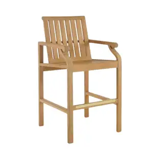 Mobili in legno sedia da Bar in legno di Teak sgabello da Bar bracciolo in legno massello migliore qualità per mobili da giardino intera vendita