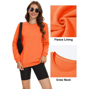 Sweat-shirt pull doux et chaud avec logo personnalisé pour femmes avec doublure polaire Technique de lavage à l'acide pour vêtements décontractés Remises sur les commandes en gros - Product Image 3