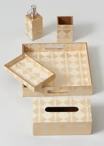 Juego de accesorios de baño de madera listo para enviar para decoración, juego de baño de lujo para uso doméstico o hotelero - Product Image 5