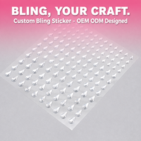 Autocollants en strass cristal en forme de cœur personnalisés, adhésifs, pour loisirs créatifs, OEM, ODM, marque privée, vente en gros