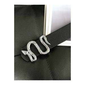 Ceinture pour femme avec boucle serpent, ceinture pour pantalon, ceinture pour veste, ceinture pour robe, ceinture pour chemise - Noir-Argent - Product Image 1