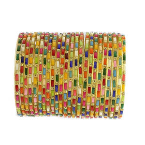 New Product 100% High Quality <b>Glass</b> <b>Bangles</b> for Women's Factory Price Natural <b>Glass</b> Multicolor Churiya Set - Product Image 3