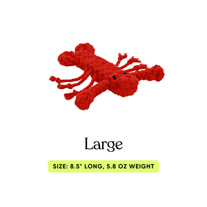 Giocattolo da Masticare per Cani a Forma di Aragosta Rossa, Corda in Cotone Riciclato Resistente, Fatto a Mano, Taglia Media, per Uso Interno, Stile Carino - Product Image 4