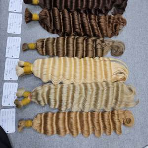 Extensions de cheveux en vrac mèches de cheveux humains non transformés recueillis directement auprès des donneurs, offrant une polyvalence pour divers styles. - Product Image 3