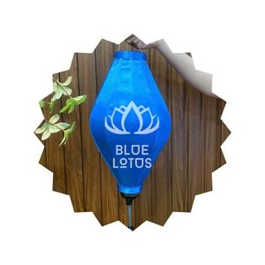 MEILLEUR PRIX Lanterne en soie bleue Lotus 2025 Lanterne décorative de luxe pour occasions spéciales - Product Image 1