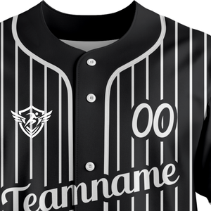 Custom Pinstripe Baseball Jersey Button Front Short Sleeve Team Uniform Breathable Quick Dry Polyester <b>Sports</b> <b>Shirt</b> Training Wea - Product Image 5