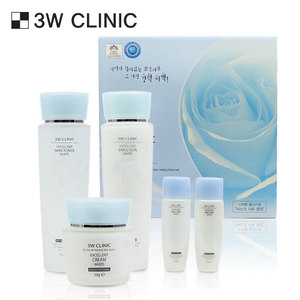 Ensemble de soins de la peau 3W Clinic Excellent White, 3 pièces, crème au collagène végétalienne pour les peaux vieillissantes, soin éclaircissant du visage, OEM/ODM, usage domestique - Product Image 1
