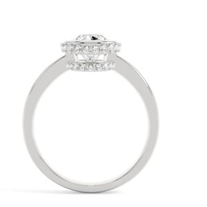 Anillo de Compromiso con Halo Oculto en Corte Pera en Plata 925/Oro Rosa con Diamante Cultivado en Laboratorio - Joyería Femenina Elegante - Product Image 4