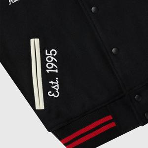 Veste universitaire en laine mélangée personnalisée, col montant, vente en gros, fabricant OEM, veste de haute qualité, broderie, patch en chenille - Product Image 4