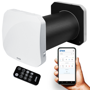 เครื่องระบายอากาศแบบติดผนังเซรามิกคอร์ เซเฟอร์ เอชอาร์วี สำหรับห้องเดี่ยว พร้อมระบบกู้คืนความร้อน  Wi-Fi ประสิทธิภาพ 90% ระบบปรับอากาศ BSK สำหรับที่อยู่อาศัยสมัยใหม่ - Product Image 1