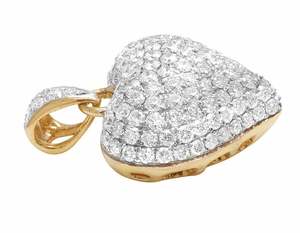 Colgante y dijes de corazón de diamante VVS Moissanite chapados en oro de la mejor calidad personalizados en plata 925 para ropa de fiesta informal - Product Image 3