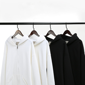 Haute qualité personnalisé Double taille fermeture éclair 460g 100% coton pleine fermeture éclair sweats à capuche col zippé femmes hommes sweats à capuche - Product Image 2