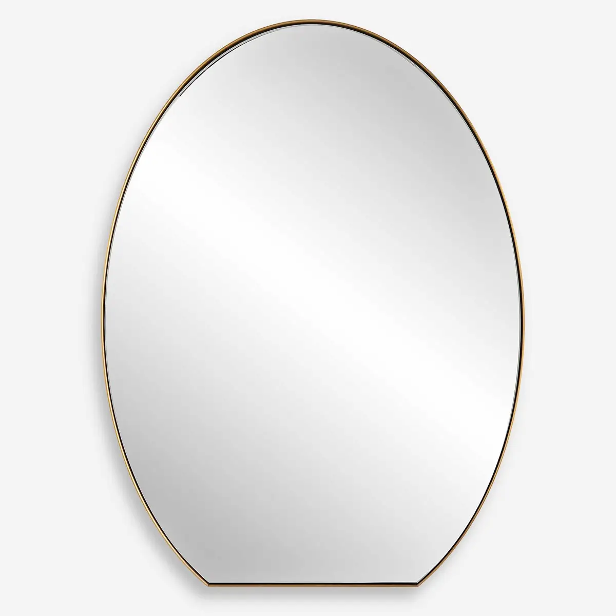 Miroir mural ovale en acier inoxydable pour la maison et l'hôtel miroir décoratif de maquillage pour salon, chambre, couloir