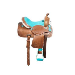 Selle usinée de course de baril occidental fait à la main Collier de poitrine de bride d'équitation avec selle usinée à la main - Product Image 2