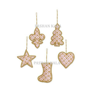 Zari broderie à la main Antique cadeau but décoration suspendu noël et décoration de la maison ornement avec plusieurs conceptions - Product Image 1