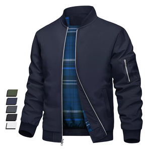 Blousons bombardier grande taille bleu marine pour hommes vêtements de mode en nylon polyester vêtements de rue blousons bombardiers d'hiver chauds pour adultes - Product Image 1