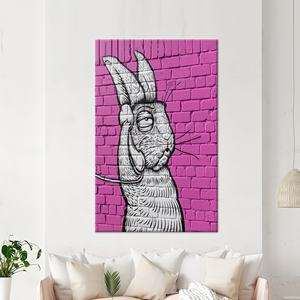 ศิลปะบนผืนผ้าใบพิมพ์ลายสมัยใหม่ - ลายกระต่ายแบบนามธรรมสำหรับตกแต่งห้องนอน ห่อหุ้มอย่างดี - Product Image 1