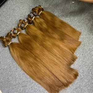 100% Vierge Brun Clair #8 Couleur Extensions de Cheveux Raides Couleur Brute Bundles de Cheveux Humains avec Fermeture Frontale - Product Image 4