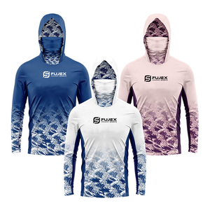 เสื้อฮู้ดแขนยาวมีฮู้ดตาข่ายระบายอากาศ UV ลายพรางสำหรับตกปลา UPF 50 - Product Image 4