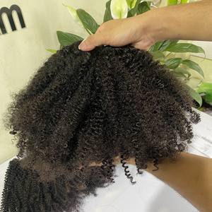 Mèches brésiliennes 100% naturelles, cheveux crépus, boucles, cuticules, crépues, noires naturelles, de qualité supérieure, sans échantillons - Product Image 4