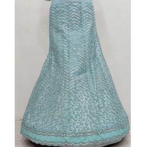 Lehenga choli งานฝีมือปักลวดลายหนา3เมตร lehenga 2.5เมตรงาน choli dupatta butti Work jarkan งานปักยาวงานปาร์ตี้สมัยใหม่ - Product Image 4