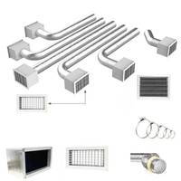 Kit de finition rapide en aluminium pour plénum à 6 zones, 150/160 raccords, 10 m de longueur, forme rectangulaire, pour usage domestique et bureautique, Total